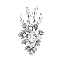 Тимчасовий тату водостійкий 3D великий Кролик HD-05 17х9 см