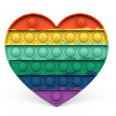 Антистрес іграшка Pop It Райдужне серце пупирка 5085