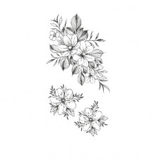 Тимчасове тату водостійке 3D велике Квіти 2 HD-02 17.5х8.5 см