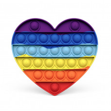 Антистрес іграшка Pop It Серце веселка пупирка 5076