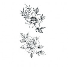 Тимчасове тату водостійке 3D велике Квіти 4 HD-04 18.5х8.5 см