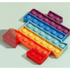 Антистрес іграшка Pop It квадратний Пазл пупирка веселка 5068