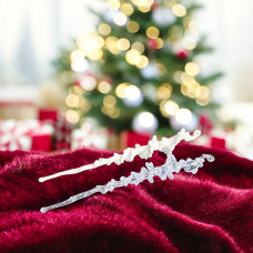 Бурулька новорічна декоративна 14712 срібляста