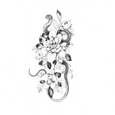 Тимчасовий тату водостійкий 3D великий Змія 2 HD-24 18х8 см