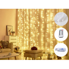 Гірлянда світлодіодна штора водоспад з гачком USB 100 LED 14058 3х1 м жовта