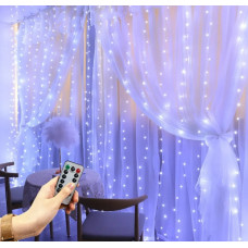 Гірлянда світлодіодна штора водоспад з гачком USB 100 LED 14061 3х1 м біла