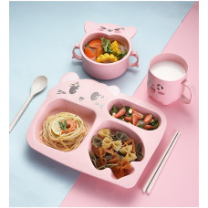 Дитячий набір посуду 11176 рожевий 6 предметів
