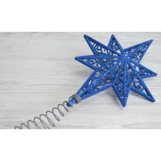 Верхівка на ялинку Зірка 14708 40 см синя