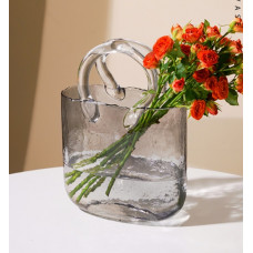 Ваза скляна 18659 19.5х28 см чорна