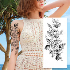 Тимчасовий тату водостійкий 3D великий Дві квітки FF-092 18х9 см