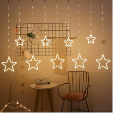 Гірлянда світлодіодна від мережі штора Зірки Y-0103WW 19703 1.5х2.5 м теплий жовтий