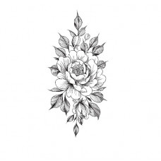 Тимчасове тату водостійке 3D велике Квіти HD-01 18.5х8 см