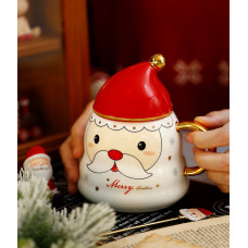 Кружка з кришкою новорічна Merry Christmas 13684 400 мл біла