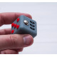 Кубик антистрес Fidget Cube 14121 3.5х3.5х4 см сірий з червоним та чорним