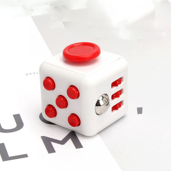 Кубик антистрес Fidget Cube 14132 3.5х3.5х4 см білий з червоним