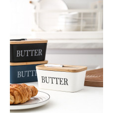 Маслянка керамічна Butter 7793 600 мл біла