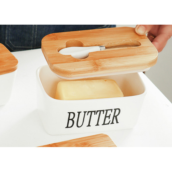 Маслянка керамічна Butter 7793 600 мл біла