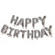 Набір надувних кульок Happy Birthday Silver 5957 13 предметів сріблястий
