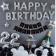 Набір надувних кульок Happy Birthday Silver 5957 13 предметів сріблястий