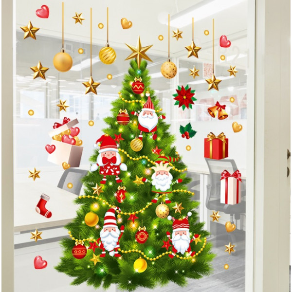 Набір новорічних наклейок на вікно Happy New Year 6 13788 60х90 см 1 лист