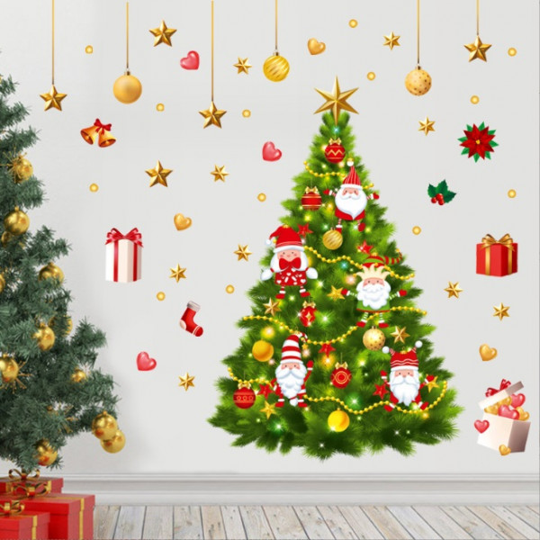 Набір новорічних наклейок на вікно Happy New Year 6 13788 60х90 см 1 лист
