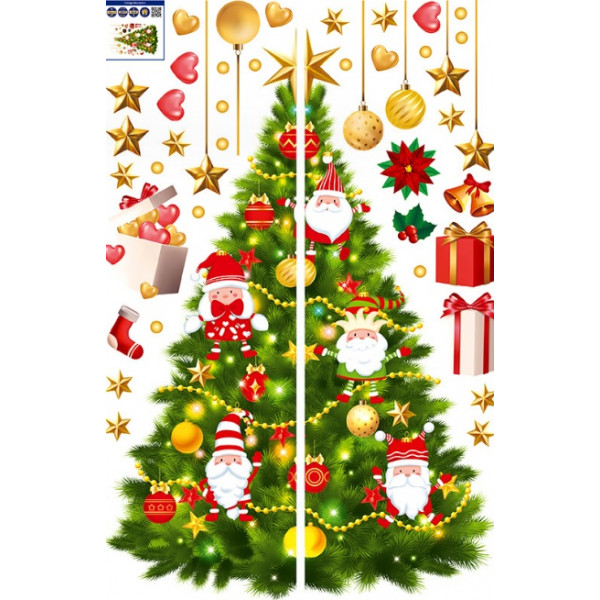 Набір новорічних наклейок на вікно Happy New Year 6 13788 60х90 см 1 лист