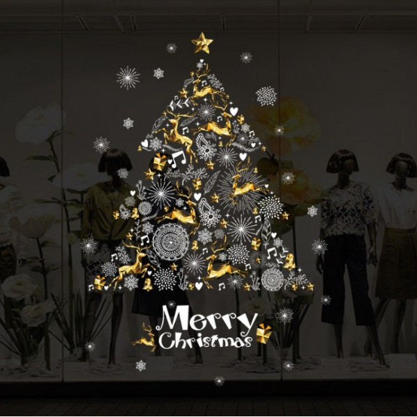 Набір новорічних наклейок на вікно Happy New Year 7 13789 60х90 см 1 лист