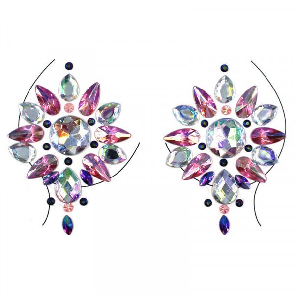 Наклейки кристали для грудей Crystals 11 8560 14х9 см