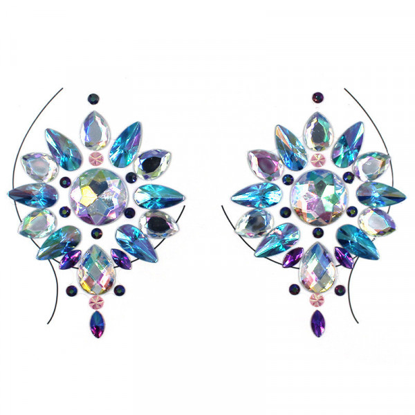 Наклейки кристали для грудей Crystals 8 8557 14х8 см