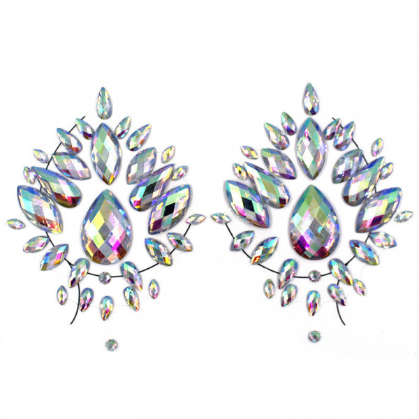 Наклейки кристали для грудей Crystals 9 8558 15х11 см