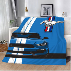 Плед 3D Синій Ford Mustang 12432 160х200 см