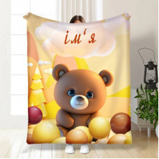 Плед 3D іменний Teddy Bear 3355_C 15761 80х100 см