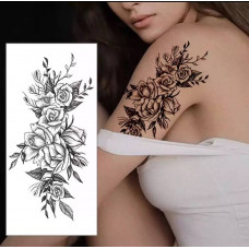 Тимчасове тату водостійке 3D велике Квіти BK-022 18х9 см