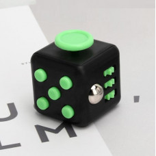 Кубик антистрес Fidget Cube 14555 3.5х3.5х4 см чорний із салатовим