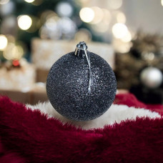 Набір іграшок на ялинку 14730 8 см 6 шт чорні