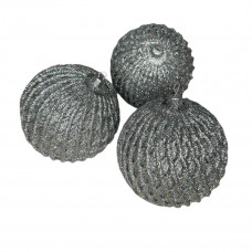 Набір іграшок на ялинку 19820 10 см 3 шт сріблясті