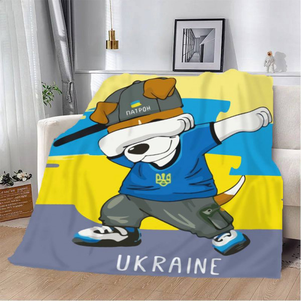 Плед патріотичний 3D "Пес Патрон Вірний оберіг України" 12144 160х200 см