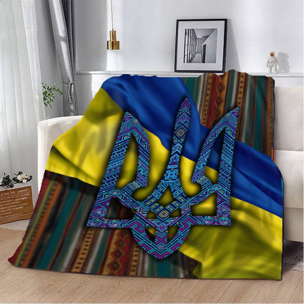 Плед патріотичний 3D Герб з візерунком 12357 160х200 см