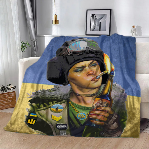 Плед патріотичний 3D Жінка-Воїн 10576 160х200 см