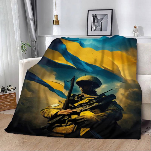 Плед патріотичний 3D Захисник України 12186 160х200 см