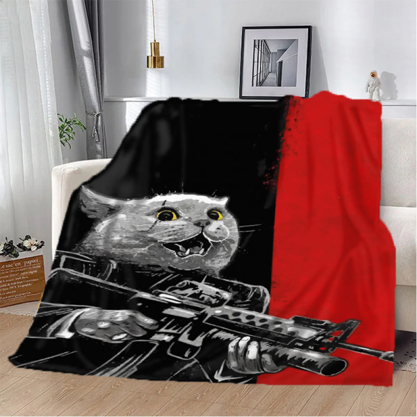 Плед патріотичний 3D Котячий бунт 10597 135х160 см