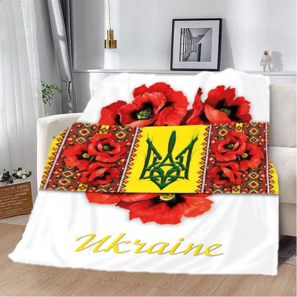 Плед патріотичний 3D Макове серце України 12169 135х160 см