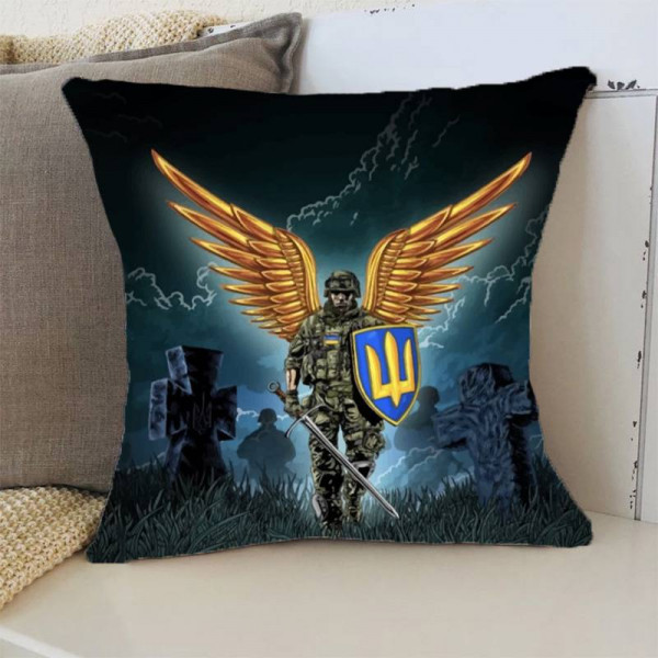 Подушка патріотична 3D Крилатий Воїн 2728_E 12781 50х50 см