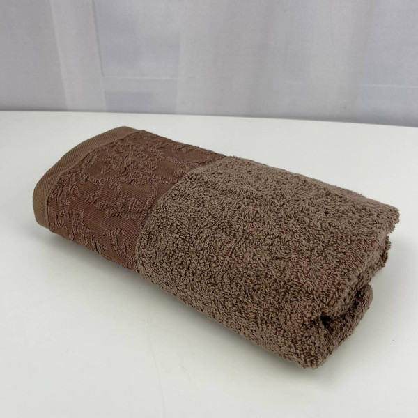 Рушник для обличчя махровий Febo Vip Cotton Botan Туреччина 6397 коричневий 50х90 см