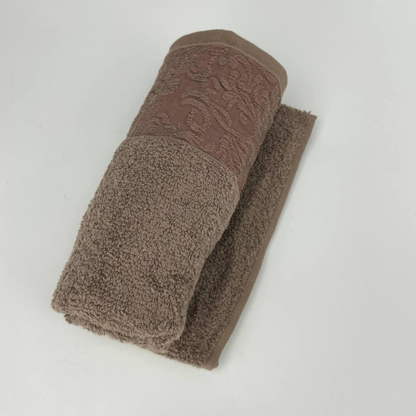 Рушник для обличчя махровий Febo Vip Cotton Botan Туреччина 6397 коричневий 50х90 см