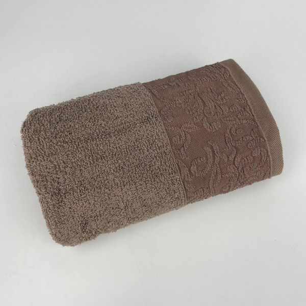 Рушник для обличчя махровий Febo Vip Cotton Botan Туреччина 6397 коричневий 50х90 см