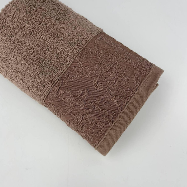 Рушник для обличчя махровий Febo Vip Cotton Botan Туреччина 6397 коричневий 50х90 см