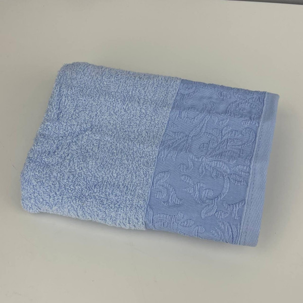 Рушник для обличчя махровий Febo Vip Cotton Botan Туреччина 6398 блакитний 50х90 см