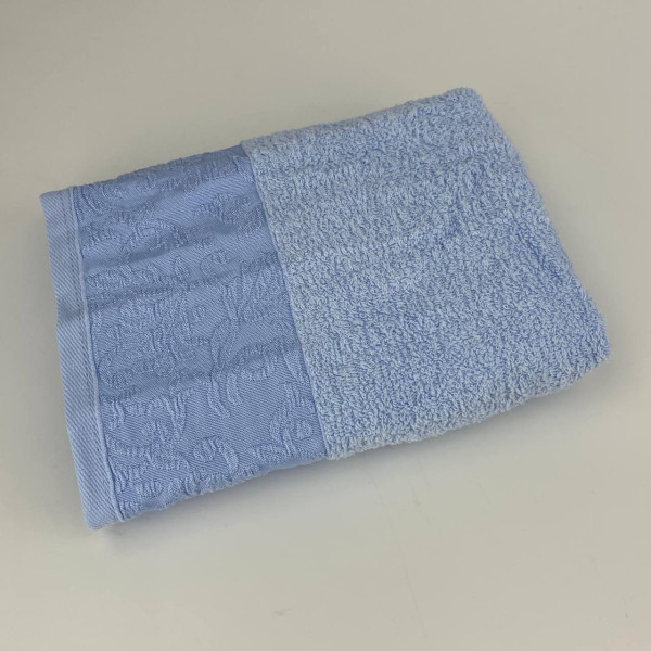 Рушник для обличчя махровий Febo Vip Cotton Botan Туреччина 6398 блакитний 50х90 см