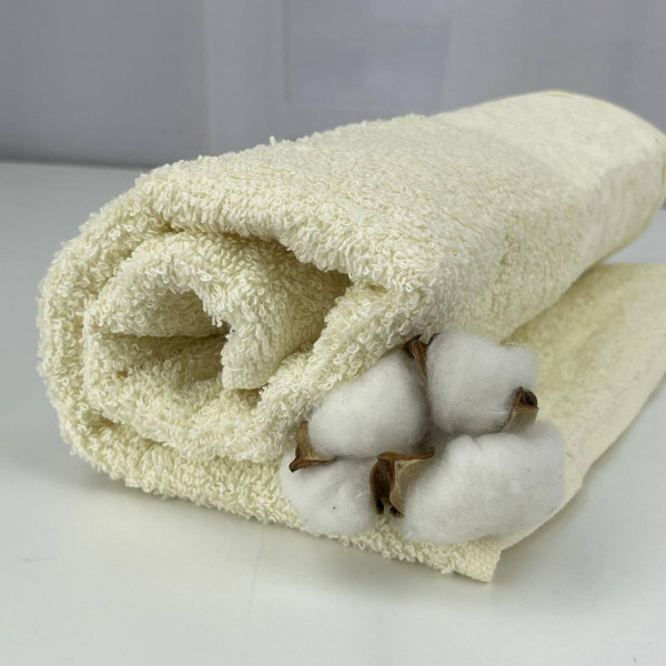 Рушник для обличчя махровий Febo Vip Cotton Botan Туреччина 6399 молочний 50х90 см